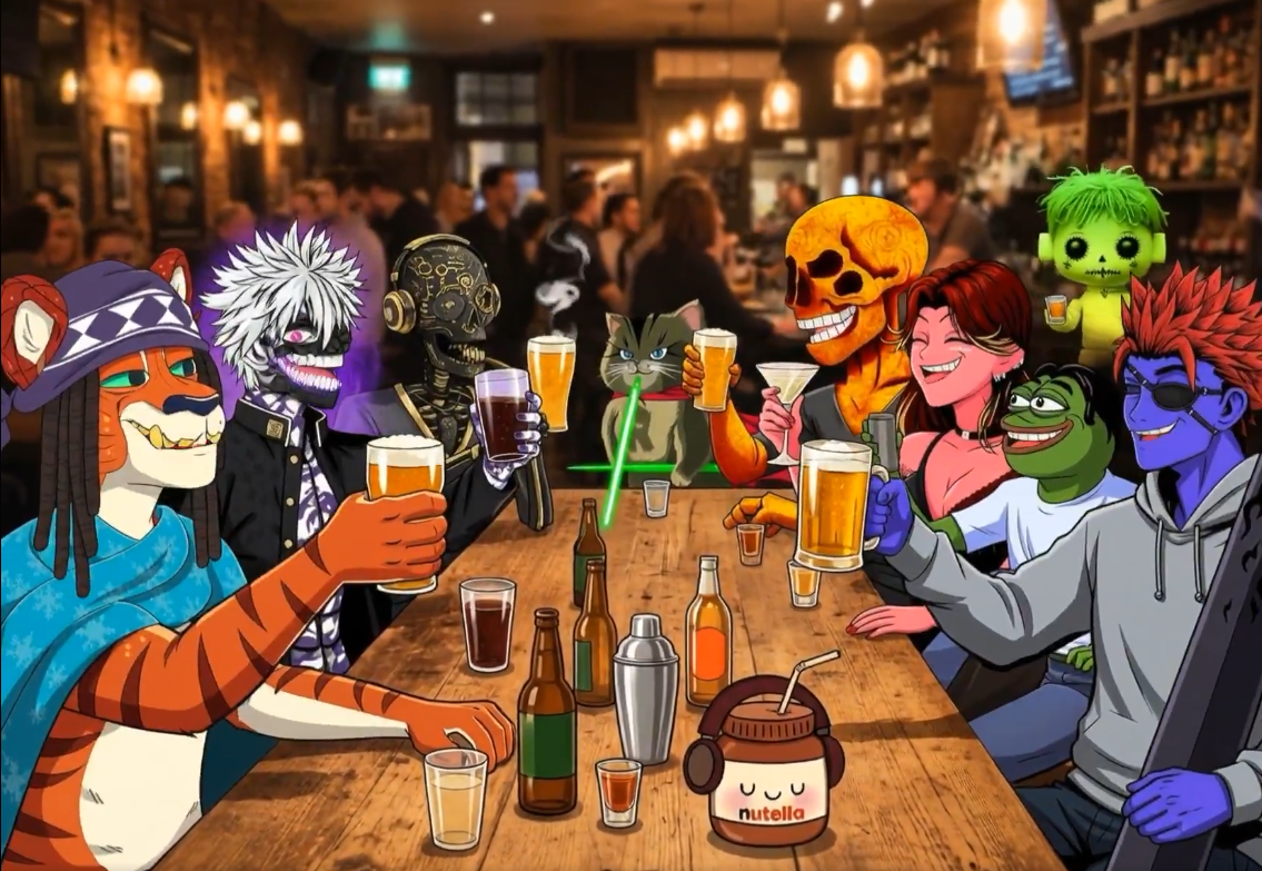 Rodney and friends at the pub